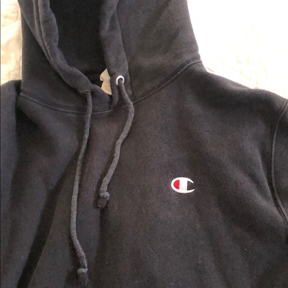 Black Champion Hoodie Sweatshirt - Picture 2 of 2